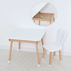 Столик со стульчиком и ящиком 04-025W-TABLE Белый