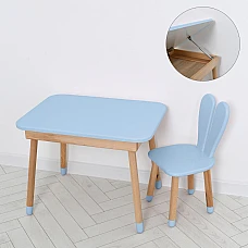 Столик зі стільчиком та ящиком 04-027BLAKYTN-TABLE Блакитний