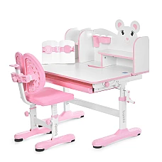Детская парта со стулом и надстройкой Bambi M 5800-8 Розовый