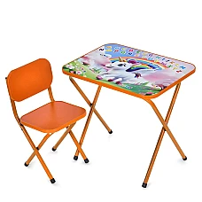 Складной столик со стульчиком Единорог Bambi M 5967-7 Оранжев