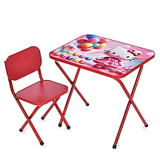 Складаний стіл зі стільцем Hello Kitty Bambi M 5969-3 Червони