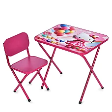Складаний стіл зі стільцем Hello Kitty Bambi M 5969-8 Малинов