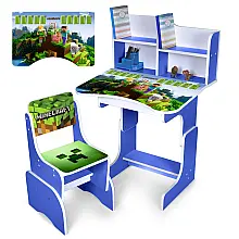 Детская парта с надстройкой и стулом Minecraft Bambi N 2071-1