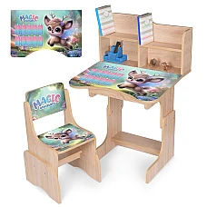 Дитяча парта з надбудовою та стільцем Magic Animals N 2071-27