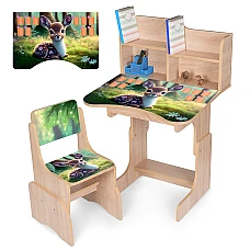 Детская парта с надстройкой и стулом Олененок Bambi N 2071-3-