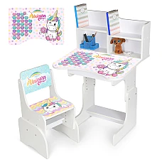 Дитяча парта з надбудовою та стільцем Єдиноріг Bambi N 2071-9