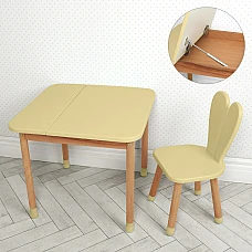 Столик зі стільчиком і шухлядою 04-025BEIGE-BOX Бежевий