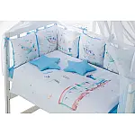 Дитяча постіль Babyroom Bortiki Print-08 Blue train