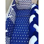  Постільний комплект ТМ Bonna Koss Темно-синій з білим