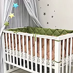 Постільний комплект Маленька Соня Baby Mix Стандарт Діно олива