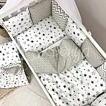Постельный комплект Маленькая Соня Baby Design Стандарт Stars Серо-бежевый 