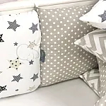 Постельный комплект Маленькая Соня Baby Design Стандарт Stars Серо-бежевый 