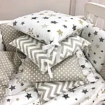 Постельный комплект Маленькая Соня Baby Design Стандарт Stars Серо-бежевый 