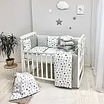 Постельный комплект Маленькая Соня Baby Design Стандарт Stars Серо-бежевый 