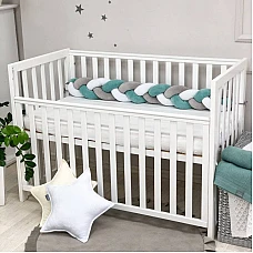 Бортик-коса Маленька Соня Біло-сірий з темною м'ятою