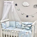Постільний комплект Маленька Соня Baby Design Стандарт Коти в хмарах Блакитний