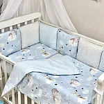 Постільний комплект Маленька Соня Baby Design Стандарт Коти в хмарах Блакитний