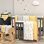 Постільний комплект Маленька Соня Baby Design Стандарт Stars Сіро-жовтий