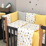 Постільний комплект Маленька Соня Baby Design Стандарт Stars Сіро-жовтий