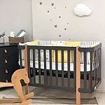 Постільний комплект Маленька Соня Baby Design Стандарт Stars Сіро-жовтий