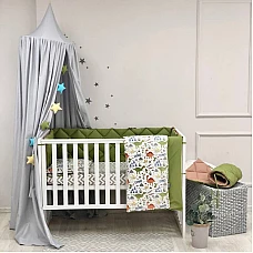 Постільний комплект Маленька Соня Baby Mix Стандарт Діно олив