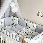 Постельный комплект Маленькая Соня Happy night Пингвин Серый