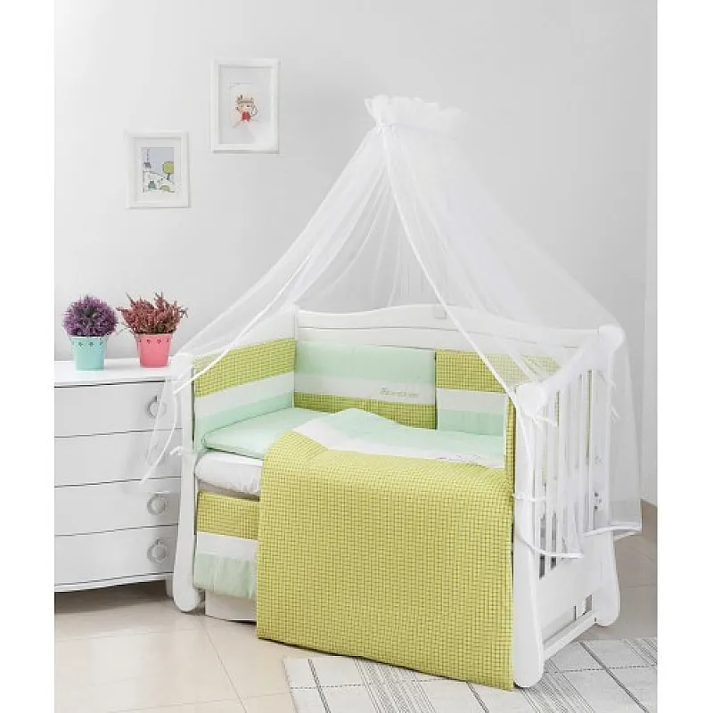 Постельный комплект 6 эл Twins Evo Облака 4073-A-035 Green