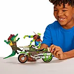 Боевой транспорт с фигуркой TMNT Леонардо на мотоцикле (83431)