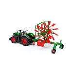 Модель Bburago Трактор Fendt 1050 Vario з роторними валковими граблями (18-31665)