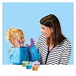 Повітряні пальчикові фарби серії "My first" - ЯСКРАВА ПІНКА (4 кольори, в пластикових баночках)