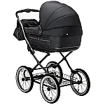 Класична коляска 2 в 1 Roan Marita Prestige (14 "чорні колеса, чорна рама) Графіт-графітовий (шкіра) перламутр P231
