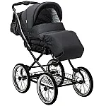 Класична коляска 2 в 1 Roan Marita Prestige (14 "чорні колеса, чорна рама) Графіт-графітовий (шкіра) перламутр P231