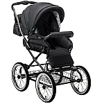 Класична коляска 2 в 1 Roan Marita Prestige (14 "чорні колеса, чорна рама) Графіт-графітовий (шкіра) перламутр P231