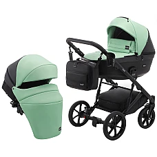 Коляска 2 в 1 Bair Kiwi эко кожа BK-8/15 Мятный - черный