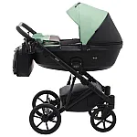 Коляска 2 в 1 Bair Kiwi эко кожа BK-8/15 Мятный - черный