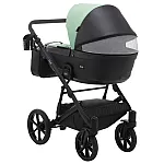 Коляска 2 в 1 Bair Kiwi эко кожа BK-8/15 Мятный - черный