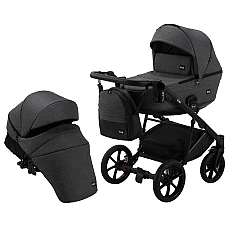 Коляска 2 в 1 Bair Kiwi Soft BKS-219 Графит - графит (кожа)