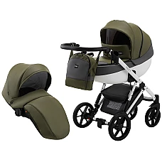 Коляска 2 в 1 Bair Next White эко кожа 59 Хаки