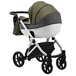 Коляска 2 в 1 Bair Next White эко кожа 59 Хаки