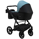 Коляска 2 в 1 Bair Kiwi еко шкіра BK-7/15 Блакитний - чорний