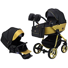 Коляска 2 в 1 Adamex Barcelona Polar (Gold) BR619 Черный с зо