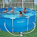 Каркасный бассейн с фильтром-насосом и лестницей Bestway 366x122 см (56420)
