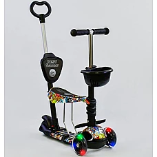 Дитячий самокат 5 в 1 Best Scooter Абстракція Чорний (34760)