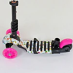 Дитячий самокат 5 в 1 Best Scooter Абстракція Малиновий (58420)