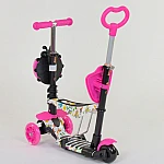 Дитячий самокат 5 в 1 Best Scooter Абстракція Малиновий (58420)