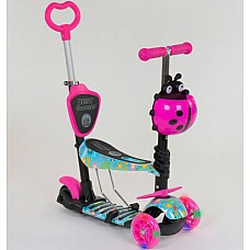 Дитячий самокат 5 в 1 Best Scooter Абстракція Рожевий (26901)