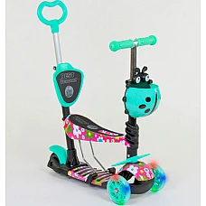 Дитячий самокат 5 в 1 Best Scooter Абстракція Бірюзовий (4370