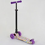 Дитячий самокат Best Scooter Maxi A 25528/779-1326 Фіолетовий з квітами