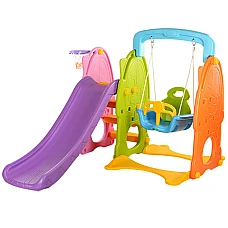 Детский набор Горка+качели+баскетбол Bambi B0903-4