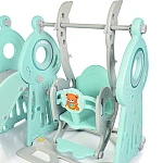 Дитячий набір Гірка + гойдалка + баскетбол Bambi WM19011-5 Сіро-м'ятний